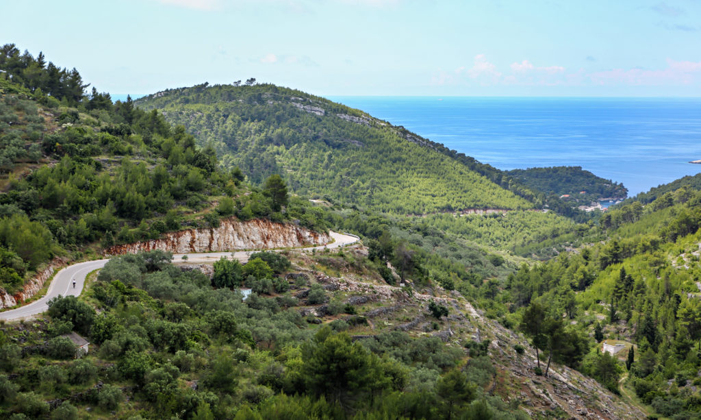 Just another quiet and beautiful long downhill to the sea... in this case, to the town of Komiza on Vis. (And, yes, you must do the climb to enjoy the ride down!)